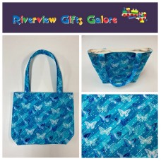 Medium Tote Bag - Blue Butterflies Medium Tote Bag - Blue Butterflies